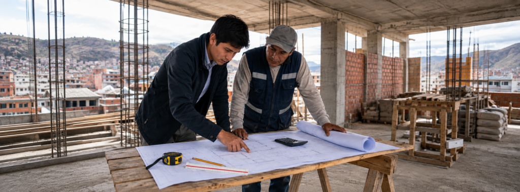 Partidas de obra y lectura de planos para metrados en construcción.
